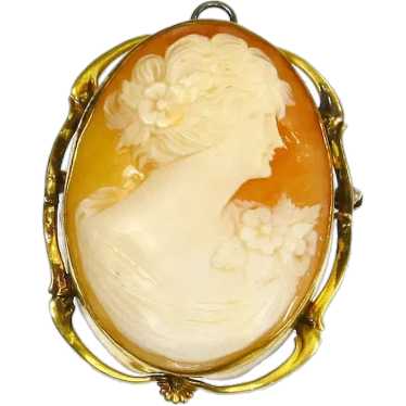 Shell Cameo – 1/20 10 Carat Gold – 1920s – Pendant