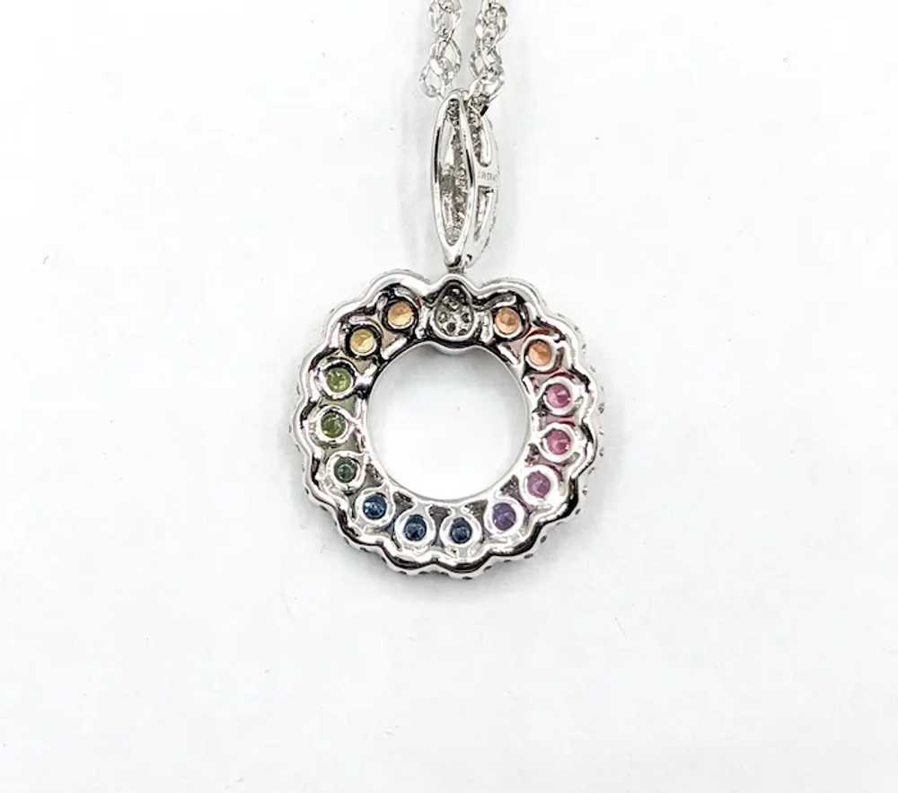 1.06ctw Multicolor Sapphire & Diamond Pendant Wit… - image 5