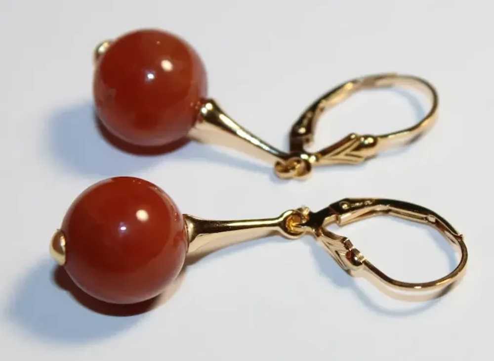 Burma Red Jade Drop Earrings - image 6