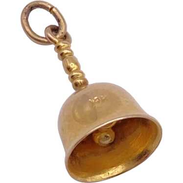 Hand Bell Vintage Charm 14K Gold Three-Dimensional - image 1