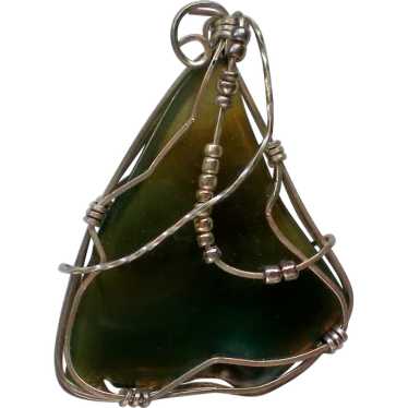 Sterling Silver Wire Wrapped Agate Pendant