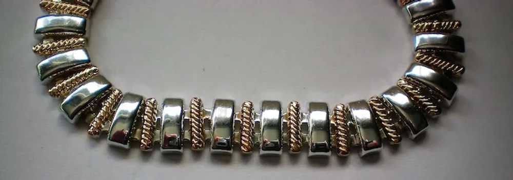 Napier Silver and Gold tone Metal Bar Link Bracel… - image 4