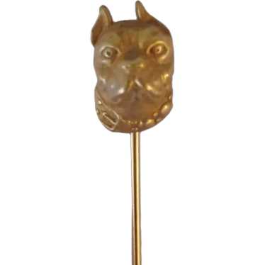 Vintage Boston Terrier Dog Stickpin Gold Filled W… - image 1