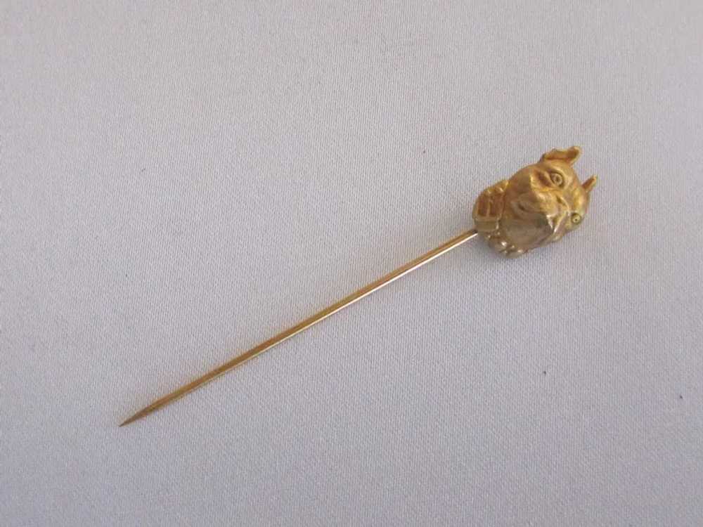 Vintage Boston Terrier Dog Stickpin Gold Filled W… - image 2