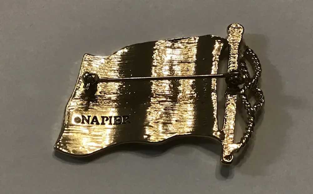 Napier Patriotic Flag Pin with Rhinestone Stars a… - image 4