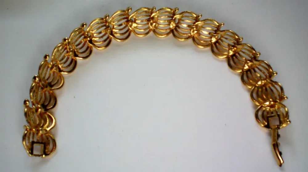 Signed Napier Gold tone Link Bracelet - image 3