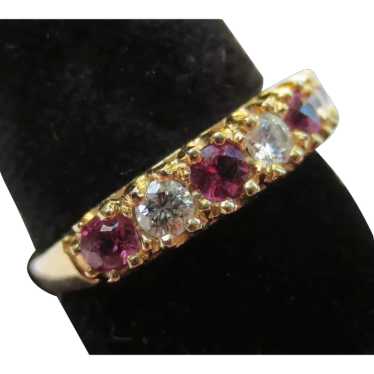Beautiful Ruby & Diamond 14k Gold Wedding Ring An… - image 1