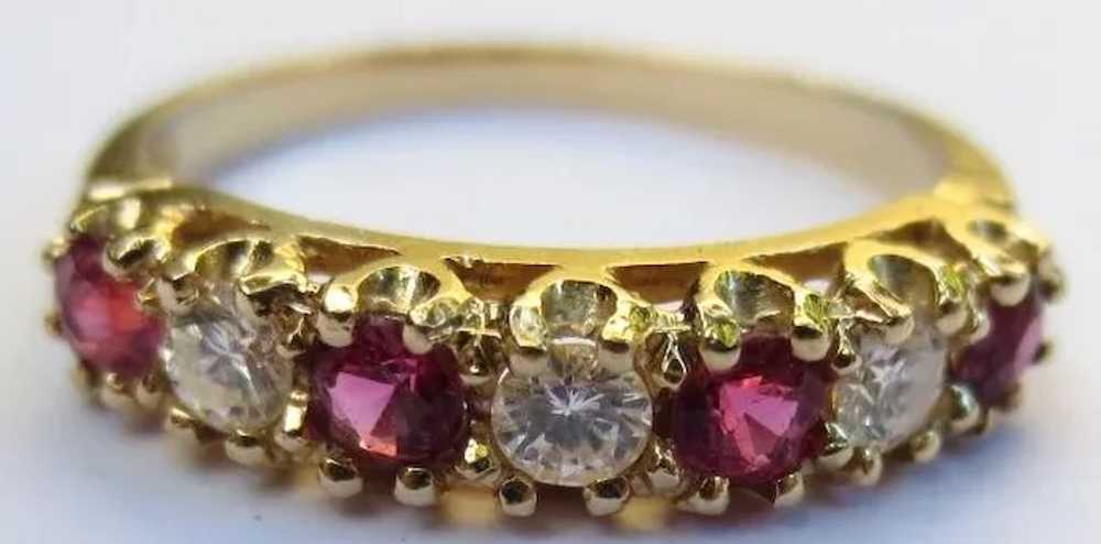 Beautiful Ruby & Diamond 14k Gold Wedding Ring An… - image 2