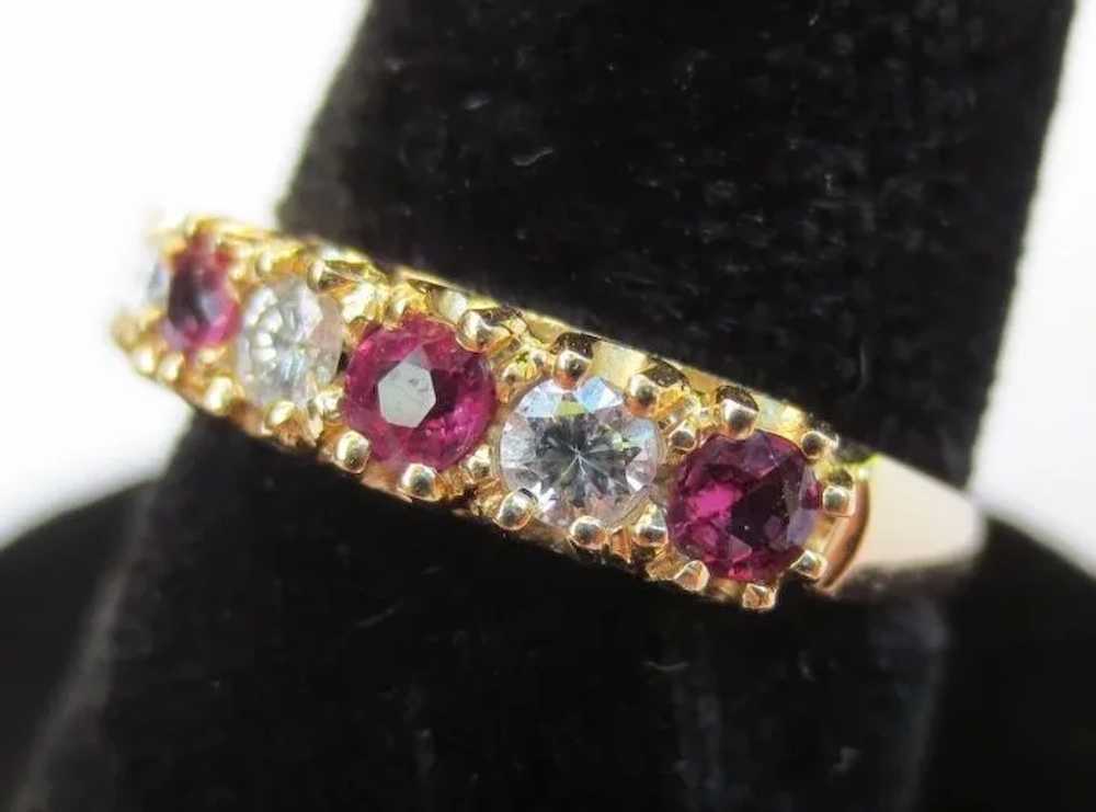 Beautiful Ruby & Diamond 14k Gold Wedding Ring An… - image 3