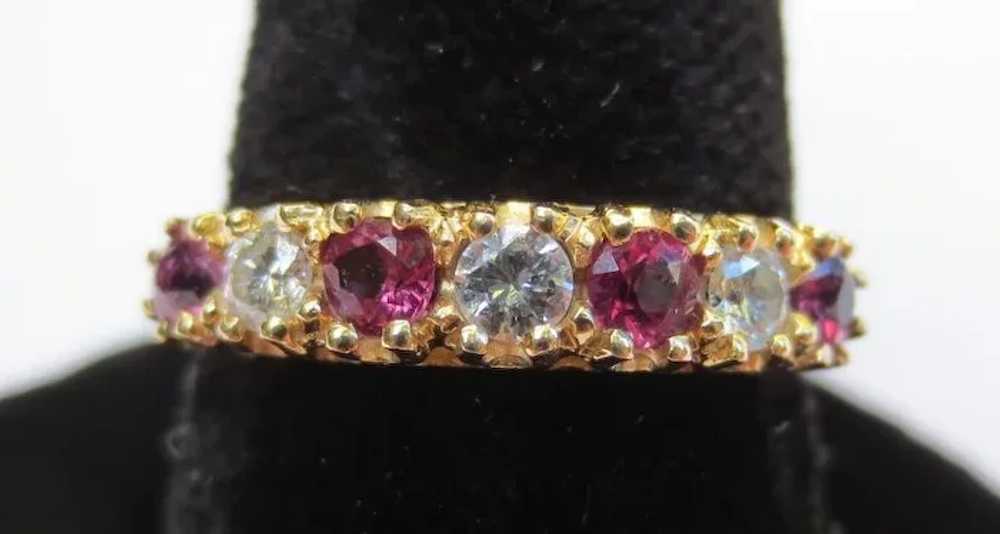 Beautiful Ruby & Diamond 14k Gold Wedding Ring An… - image 4