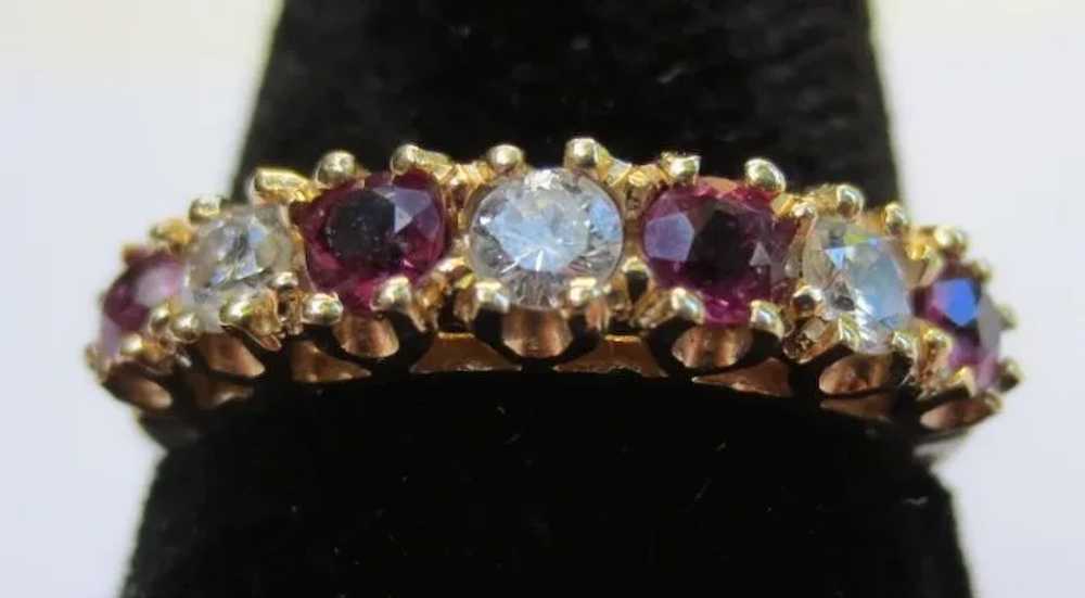 Beautiful Ruby & Diamond 14k Gold Wedding Ring An… - image 5