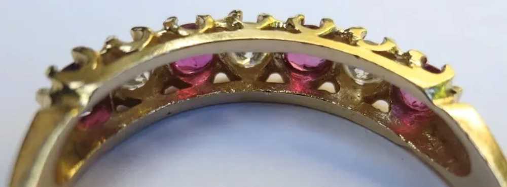 Beautiful Ruby & Diamond 14k Gold Wedding Ring An… - image 8
