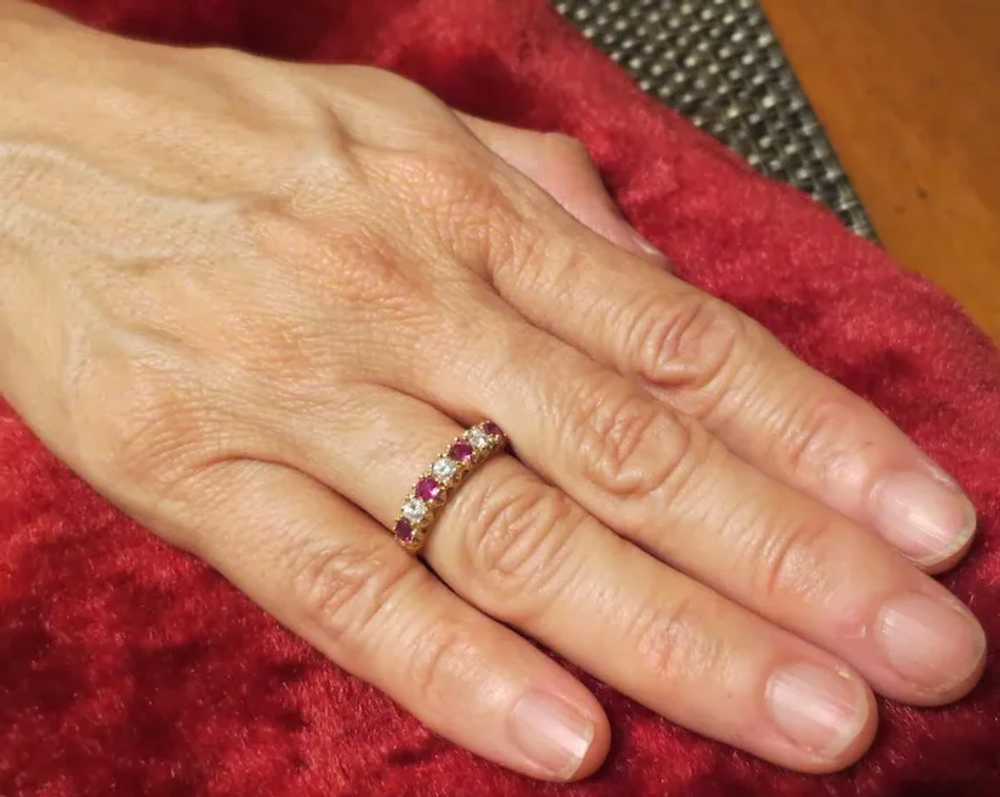 Beautiful Ruby & Diamond 14k Gold Wedding Ring An… - image 9