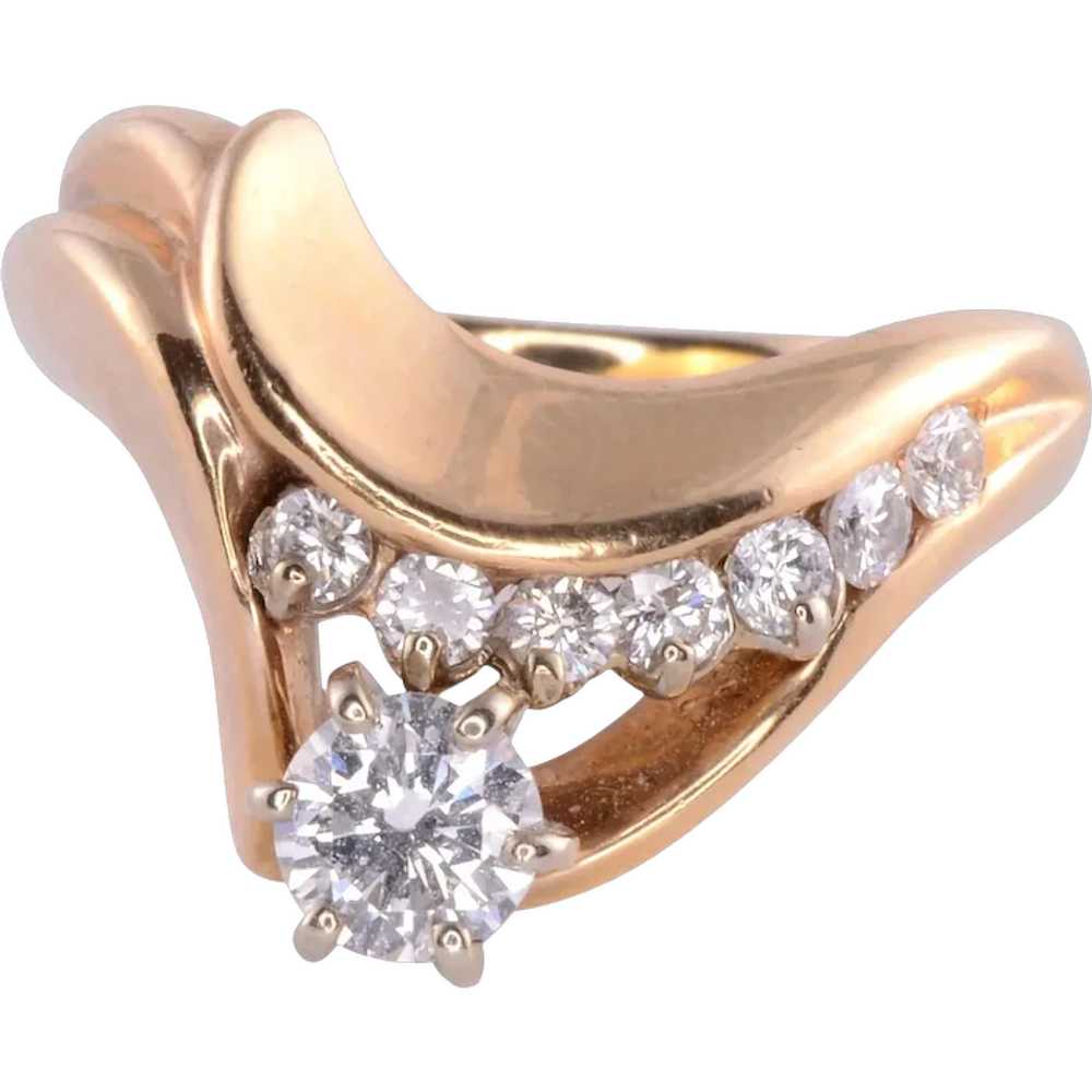 14 Karat Yellow Gold .55 CTW Diamond Ring - image 1