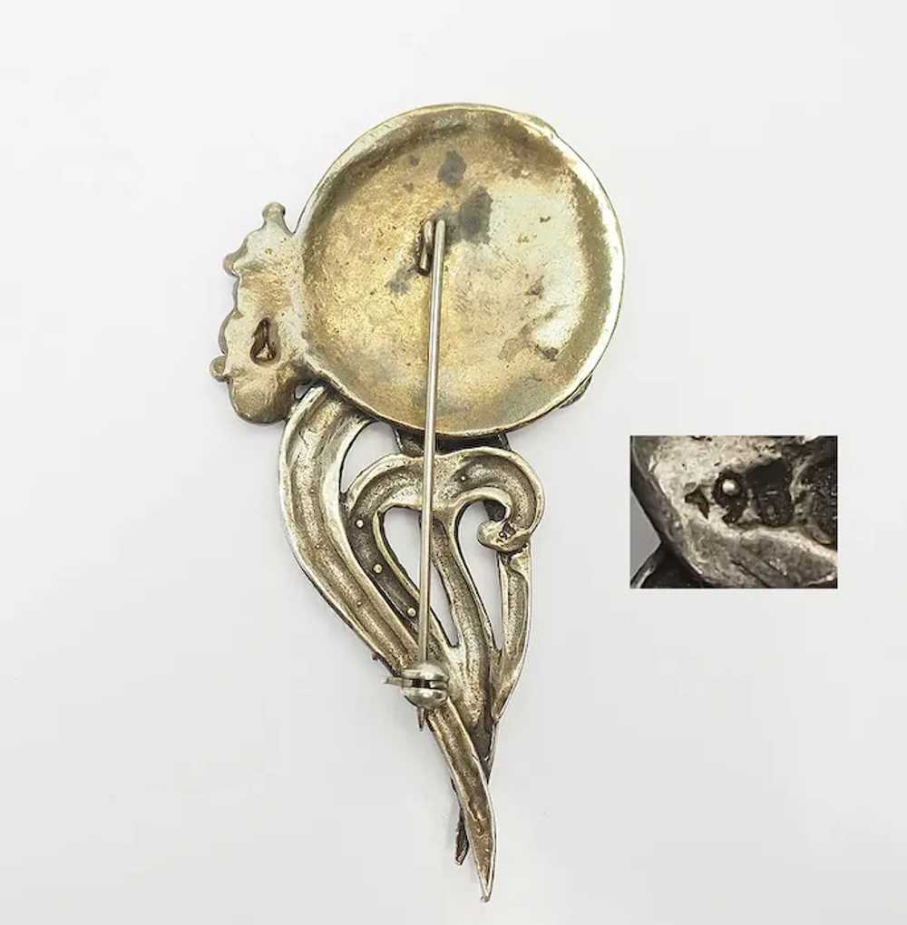 Unusual handmade sterling silver brass Moon Sun W… - image 3