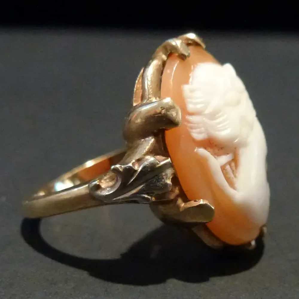 10K Beautifully Carved Cameo Ring Size 5 1/2 - image 3