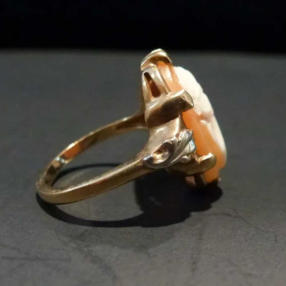 10K Beautifully Carved Cameo Ring Size 5 1/2 - image 4