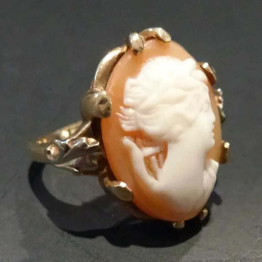 10K Beautifully Carved Cameo Ring Size 5 1/2 - image 6