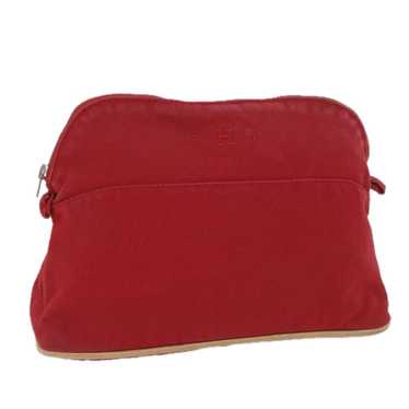 Hermes HERMES Bolide MM Pouch Canvas Red Auth ac2… - image 1