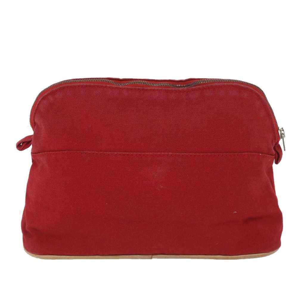 Hermes HERMES Bolide MM Pouch Canvas Red Auth ac2… - image 2
