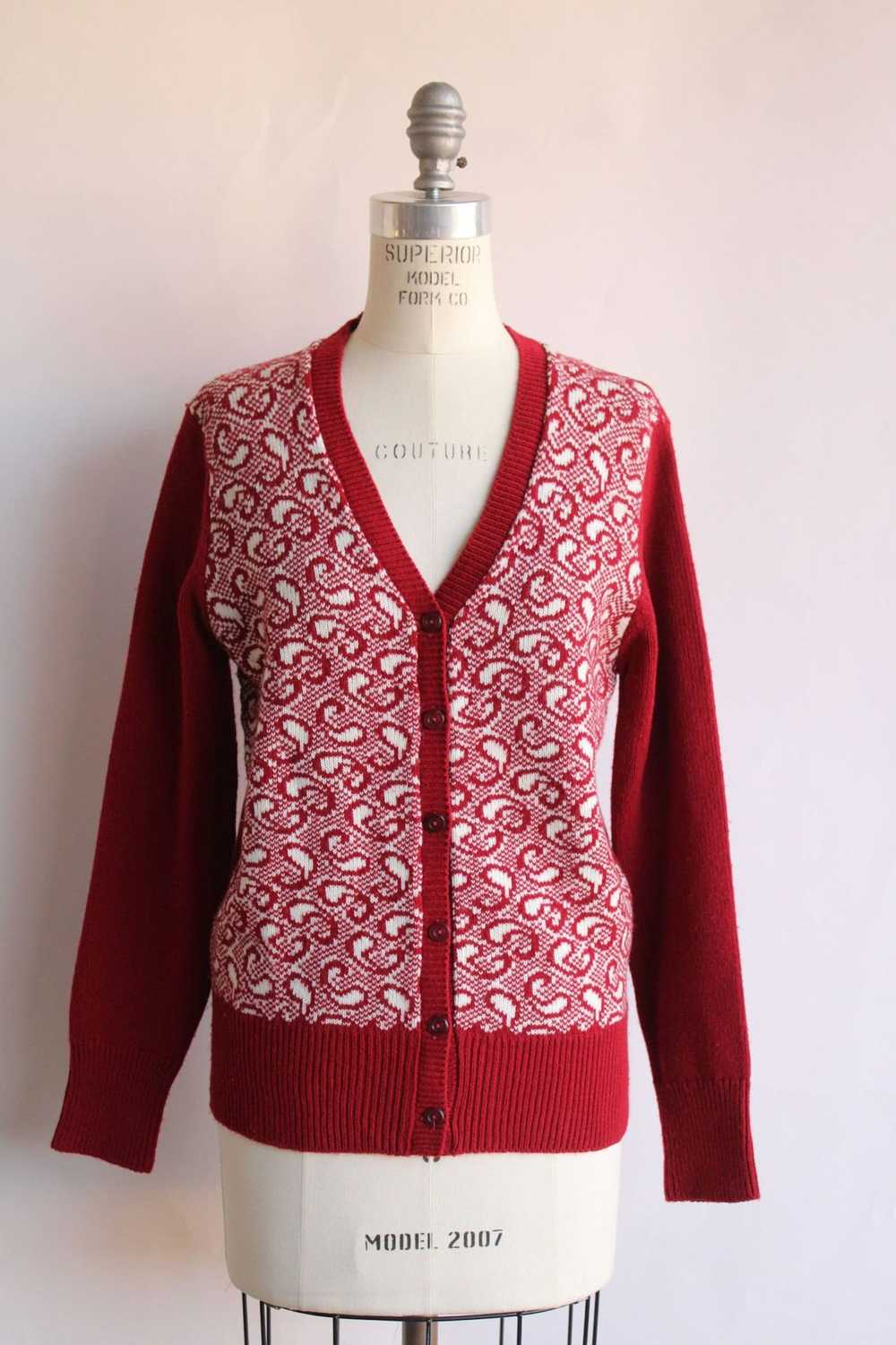 Vintage Vintage 1970s Cardigan Sweater, Full Fash… - image 2