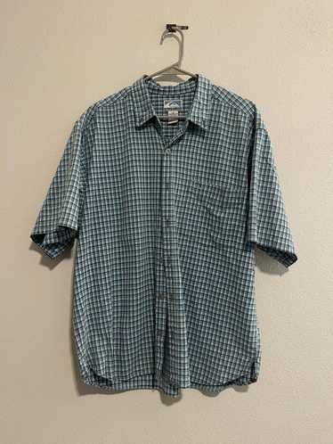 Quicksilver Mens "QuickSilver" Plaid Blue Button U