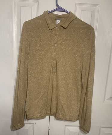 J.Crew Women’s large J. Crew gold shimmery button… - image 1