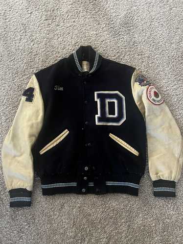 Vintage popular 80s Varsity Jacket Letterman Jacket Wool Jacket Skull Logo Jacket Small Size