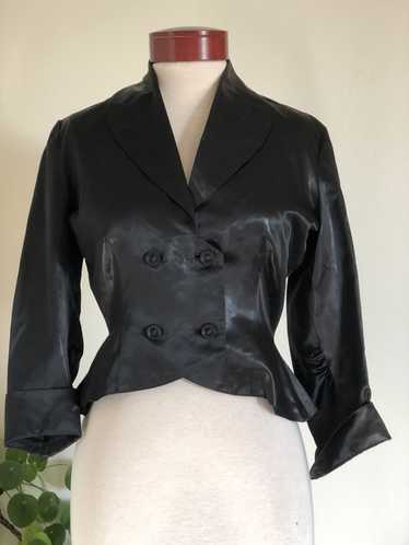 Vintage Vintage black peplum blouse jacket double 