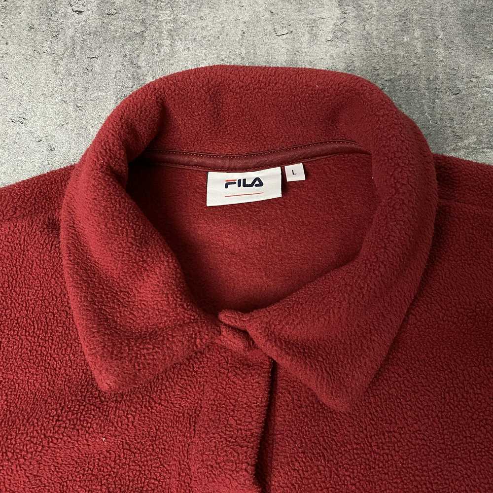 Fila × Vintage Fila burgundy crop top fleece - L - image 10