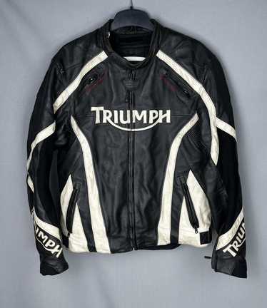 Leather Jacket × MOTO × Racing Triumph Motorcycle… - image 1