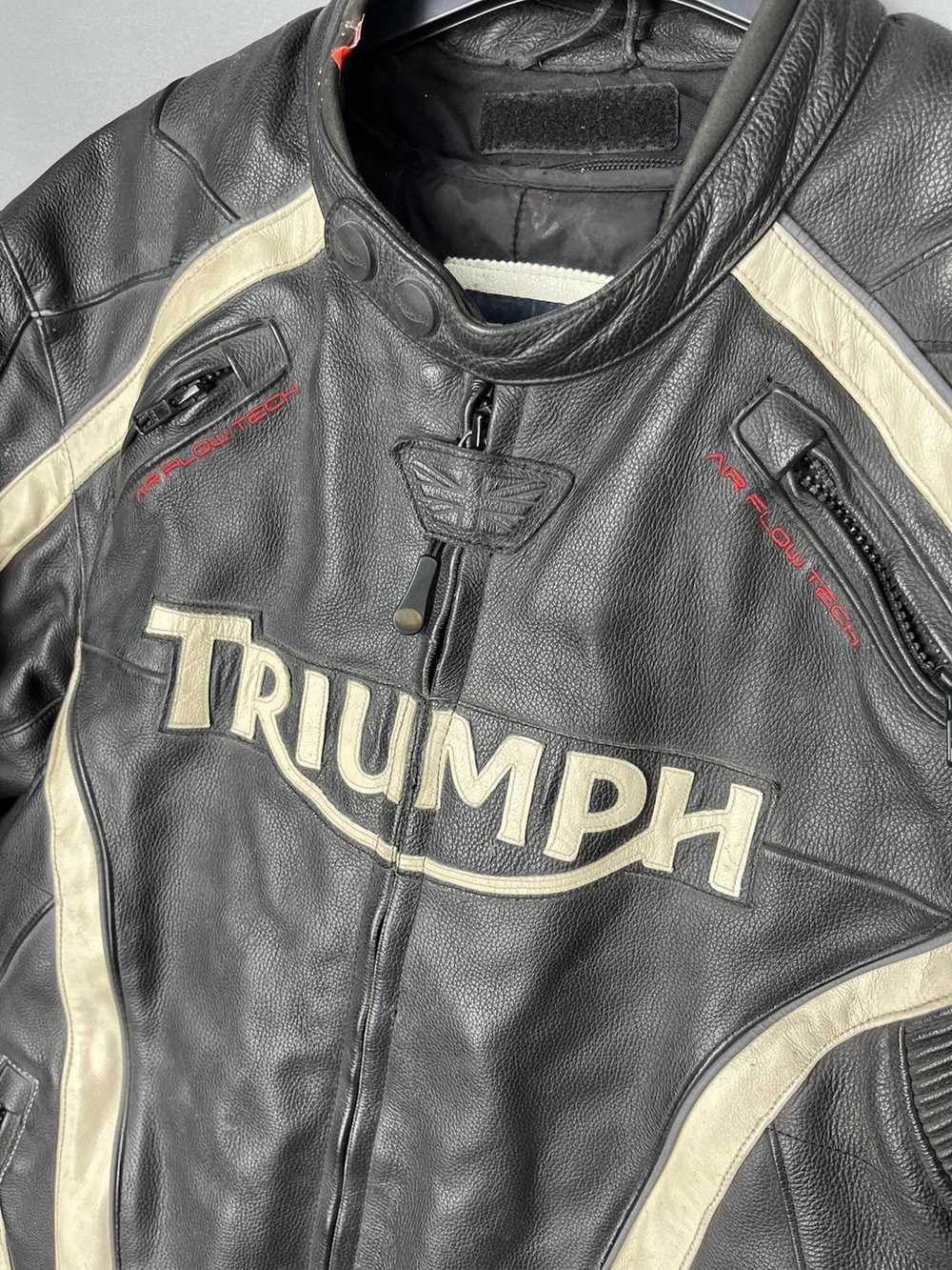 Leather Jacket × MOTO × Racing Triumph Motorcycle… - image 4
