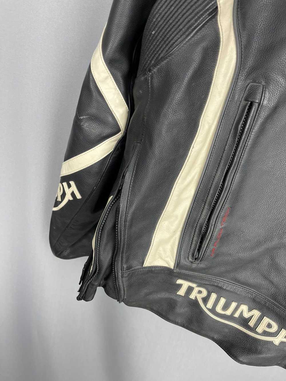 Leather Jacket × MOTO × Racing Triumph Motorcycle… - image 8