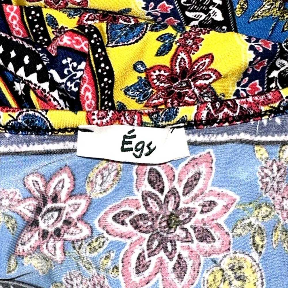 egs by eloges Burgundy Blue Yellow Boho Floral Ge… - image 6
