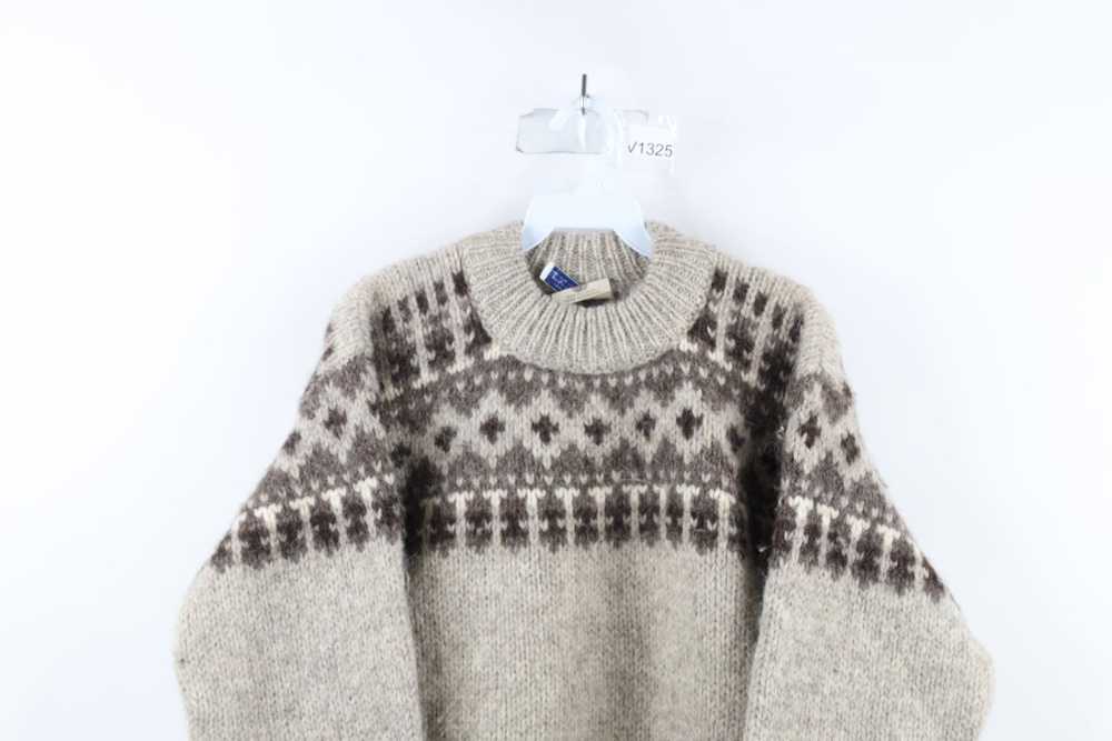 Vintage Vintage 70s Wool Knit Nordic Fair Isle Cr… - image 2