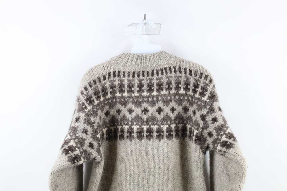 Vintage Vintage 70s Wool Knit Nordic Fair Isle Cr… - image 7