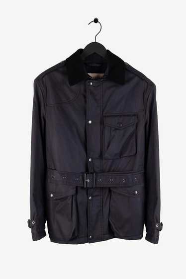 Burberry Burberry Brit Men Dark Grey Belted Jacket