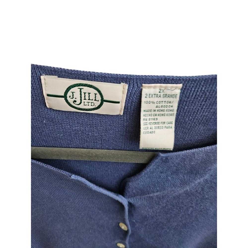 J. Jill Ltd Vintage Blue Knit Button Cardigan Wom… - image 5