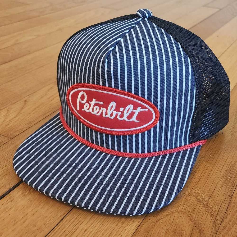 Peterbilt Hickory Stripe Snapback Trucker Hat Cap - image 1