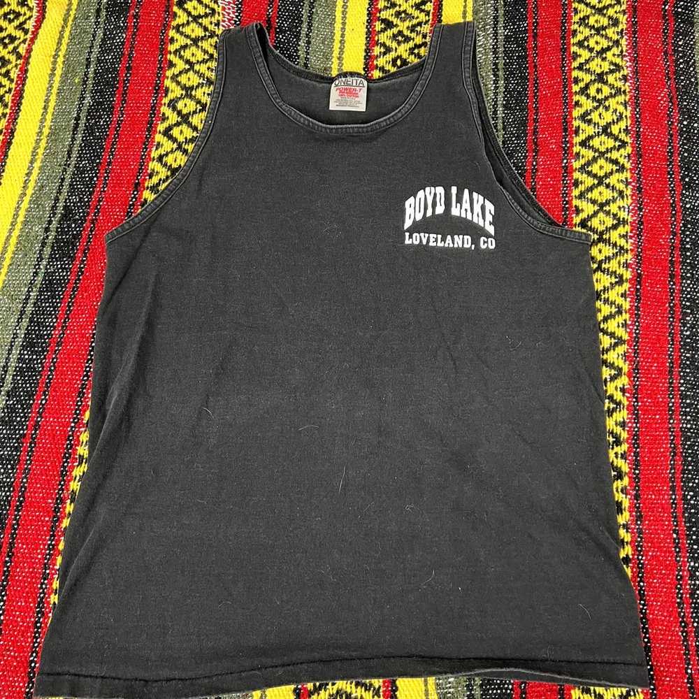 vintage 90s boyd lake black tank top medium made … - image 1