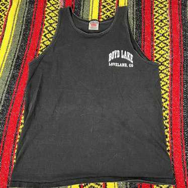 vintage 90s boyd lake black tank top medium made … - image 1