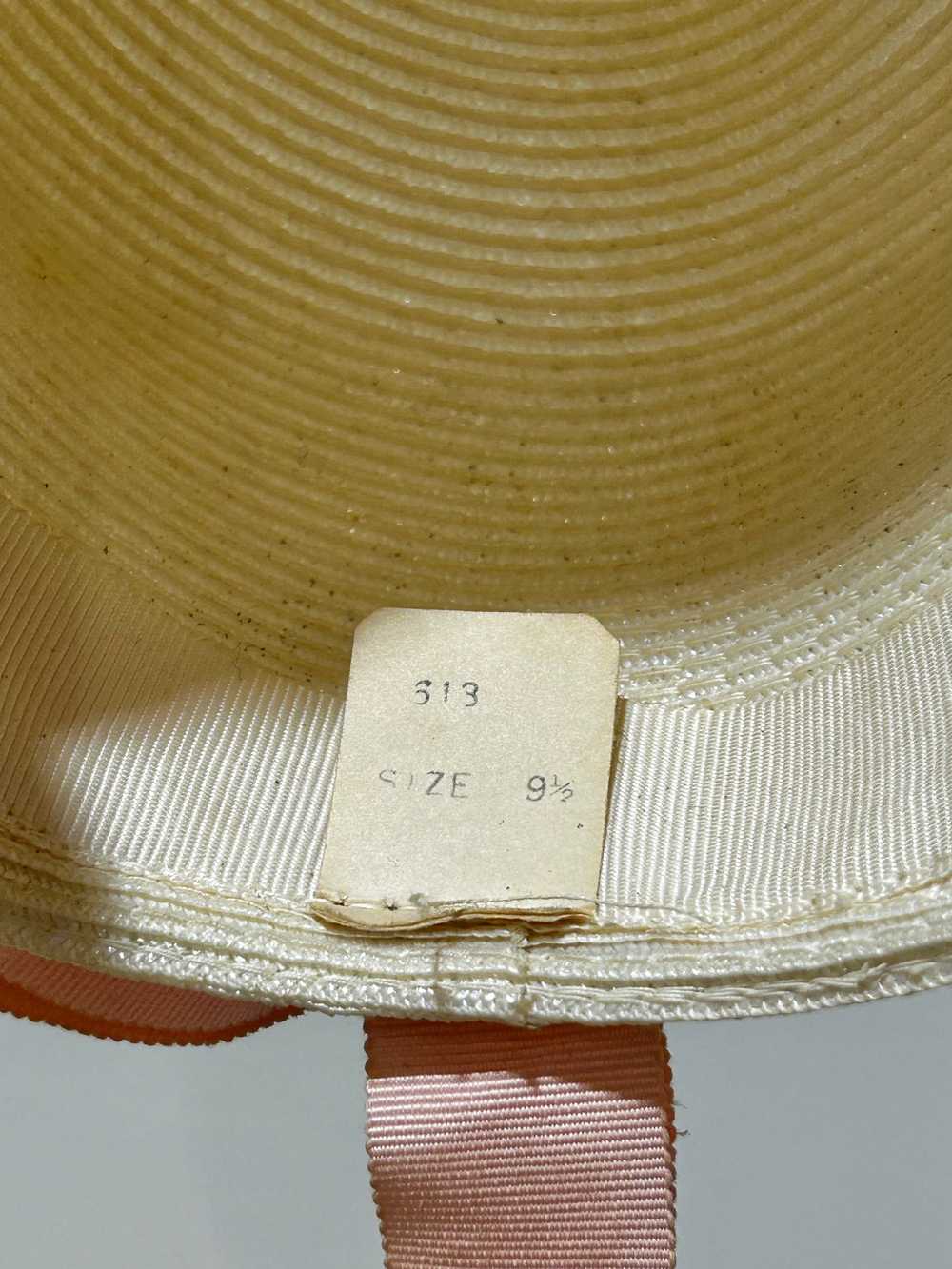 Vintage Sun Hat with Pink Ribbon and Flowers - image 11