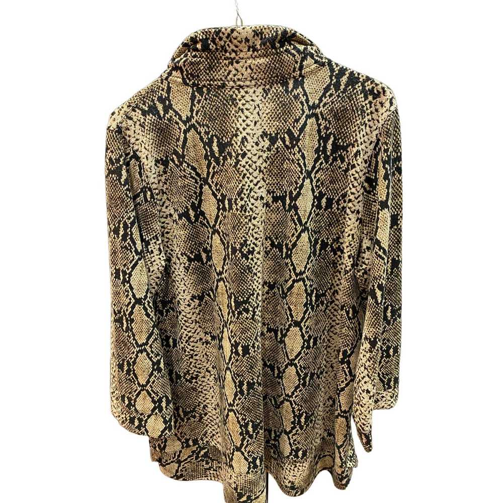 John Mark - Size L Snake Print Half Button 3/4 Le… - image 3