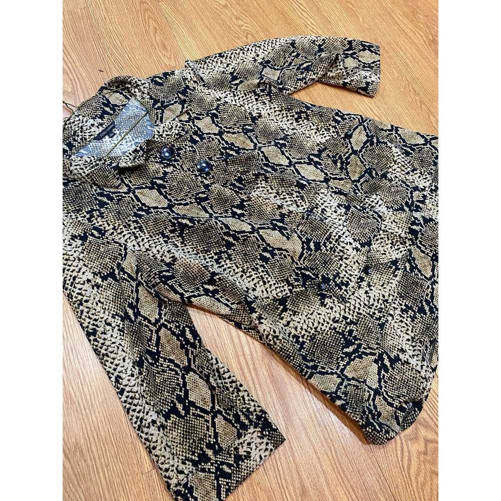 John Mark - Size L Snake Print Half Button 3/4 Le… - image 5