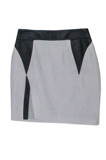 Helmut Lang - Taupe Textured Skirt w/ Lamb Leather