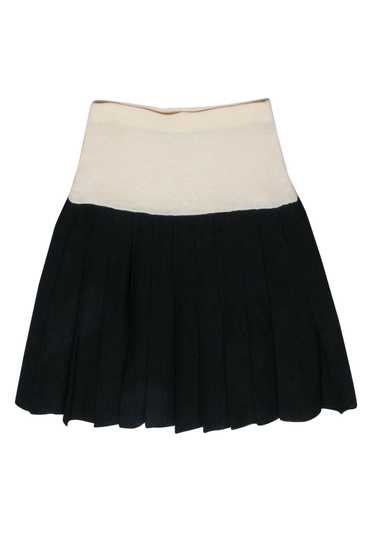 St. John - Black & Cream Pleated Skirt Sz 12