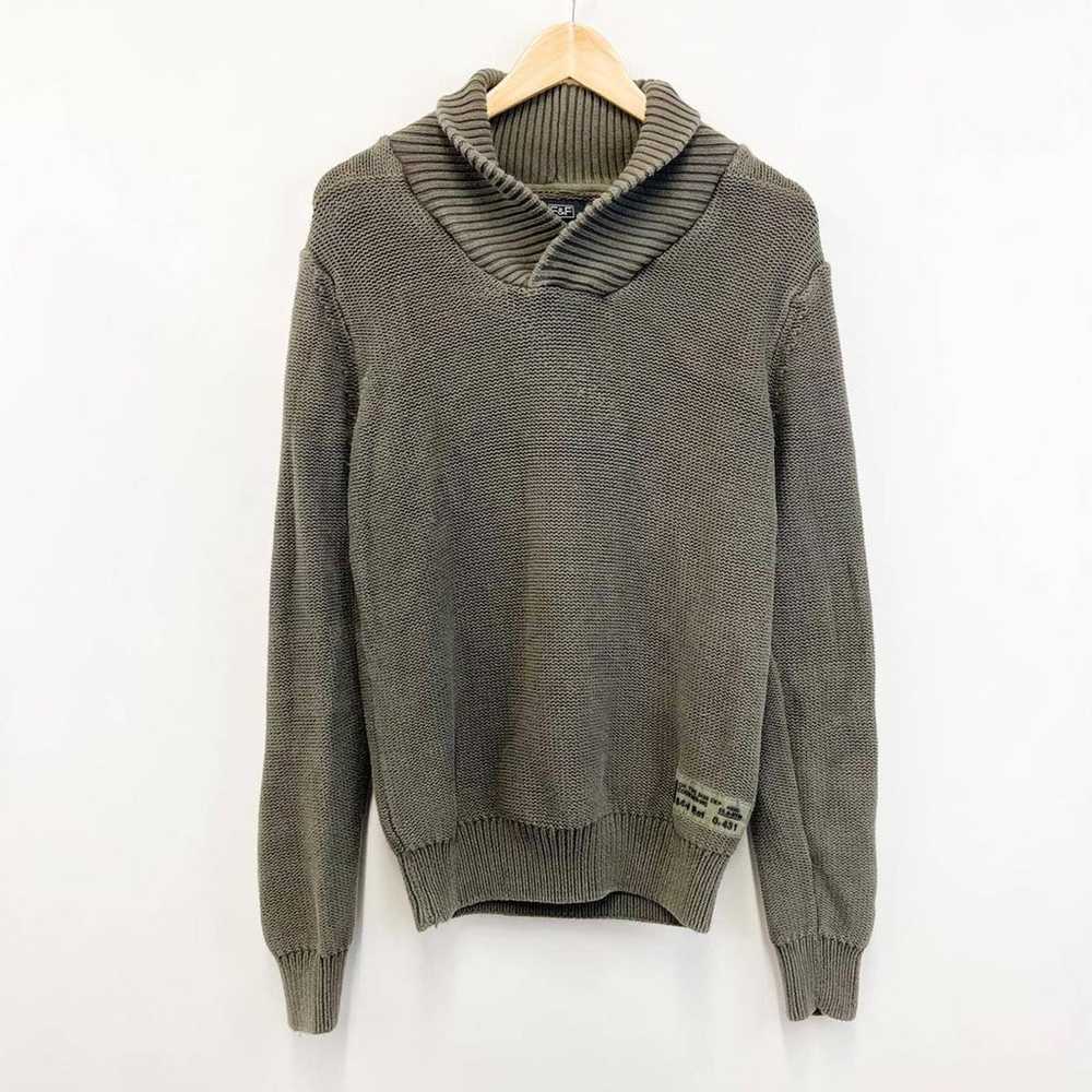 Vintage Military Green Pullover Sweater Mens Medi… - image 1