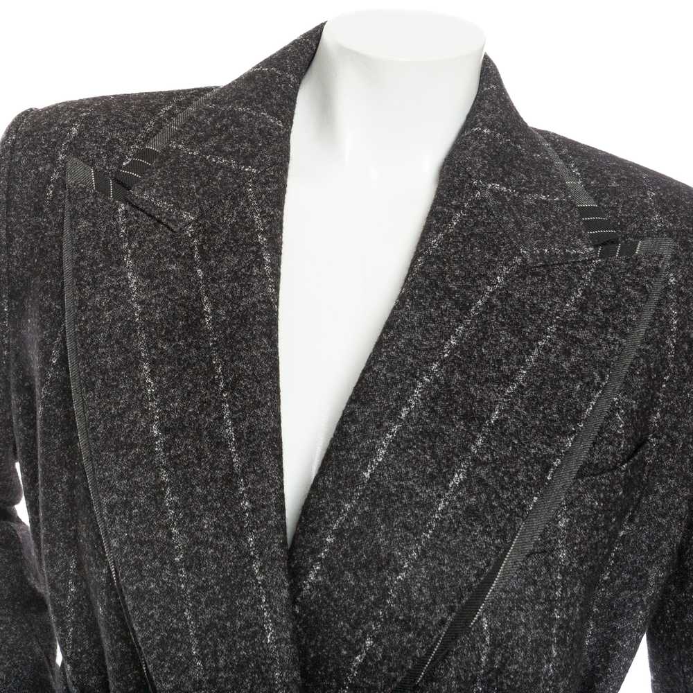 Gray Wool-Blend Pinstriped Belted Suit - image 9