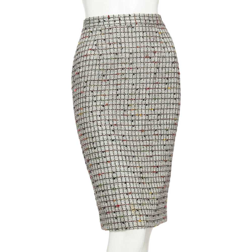 Vintage Silver Lurex Fur Collared Skirt Suit - image 10