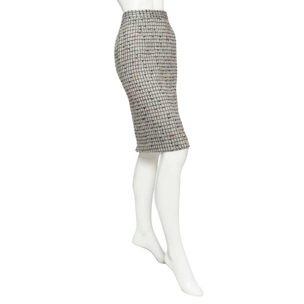 Vintage Silver Lurex Fur Collared Skirt Suit - image 12